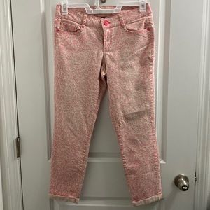 L.E.I Leopard pink low rise Pants size 11